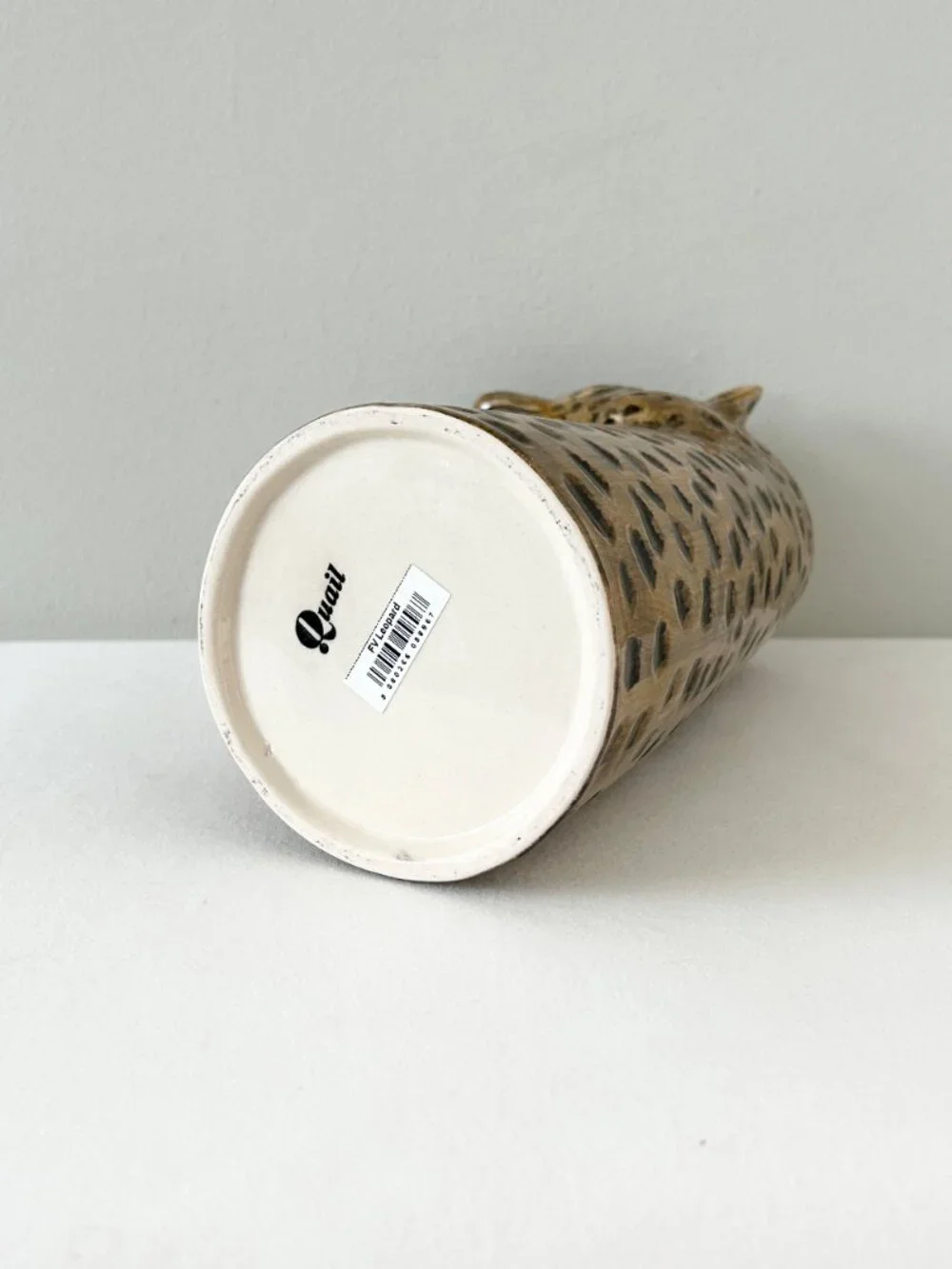 Quail Ceramics Leopard Vase Hand Painted Stoneware Anthropologie England NWT
